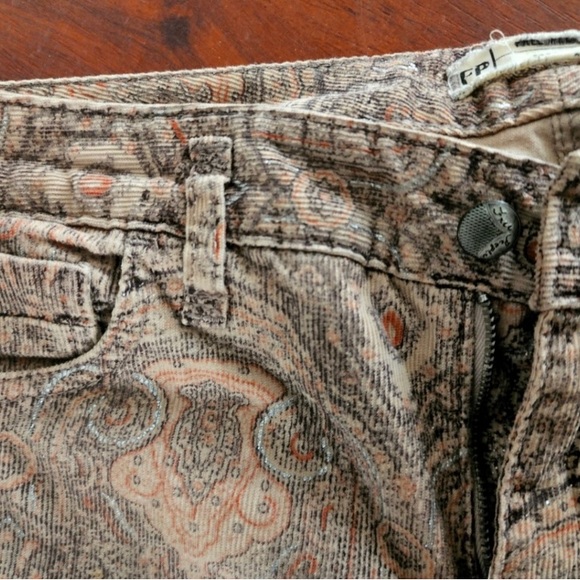 NWOT Beautiful Free People Paisley Corduroy Pants, size 30 - Picture 5 of 5
